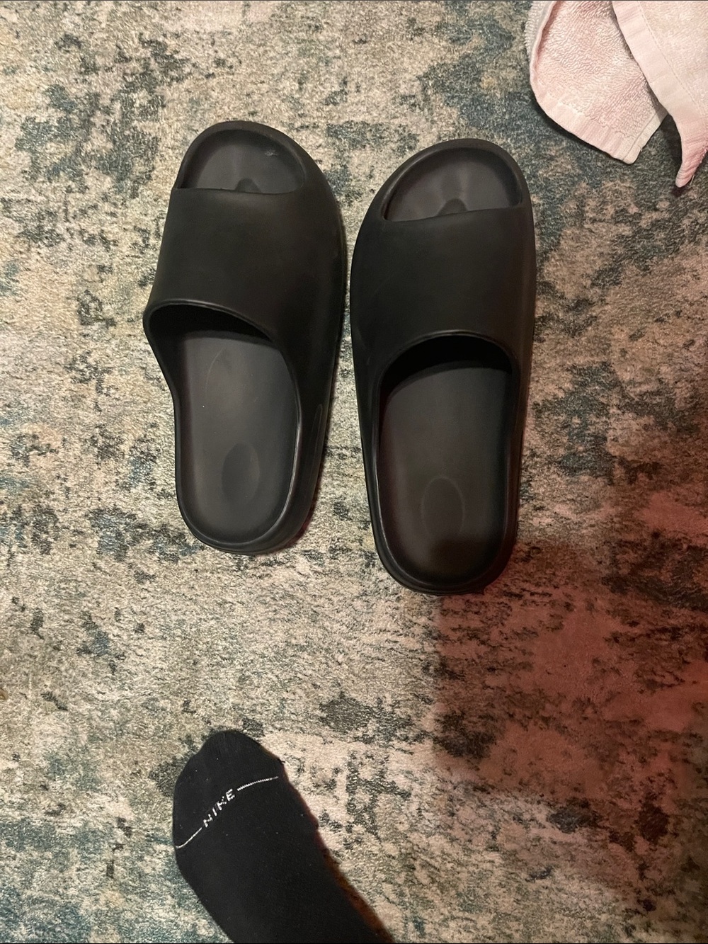 Black Slide Sandals for Men - Minimal Slip-On Comfort